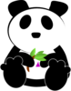 Cosmic Panda Eating Bamboo Clip Art