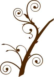 Brown Curly Branch Clip Art