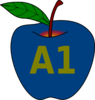 Blue Apple A1 Clip Art