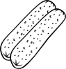 Breakfast Sausage (b And W) Clip Art