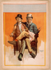 [two Men Sitting In One Chair, One Man S Leg Over The Other S, Both Smoking] Image