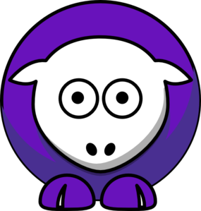 Sheep - 2 Toned Purple Clip Art