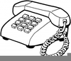 Black White Telephone Clipart Image