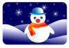 Snowman In Snowflakes Dark Image