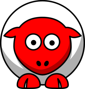 Sheep Looking Straight White Withred Face And White Nails Clip Art