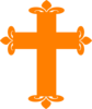 Fleur De Lis Cross - Orange Clip Art