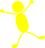 Solid Yellow Man Jumping Clip Art
