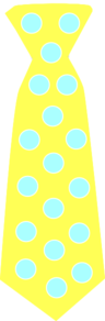 Yellow Tie With Blue Polka Dots Clip Art