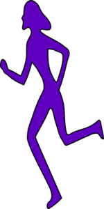 Purple Running Girl Clip Art
