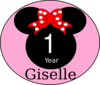 Pink Mouse First Year Bow Clip Art