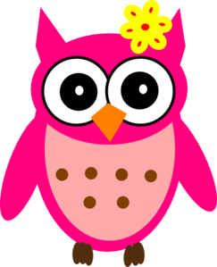 Baby Girl Owl With Bow Clip Art