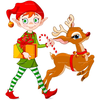 Girl Christmas Elf Clipart Image