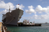 The Amphibious Command Ship Uss Blueridge (lcc19) Arrives Pierside During Tandem Thrust  03 Image