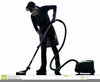 Lady Vacuuming Clipart Image