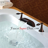 Oil Rubbed Bronze Finish Antique Style Widespread Waterfall Bathtub Faucet Image