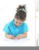 Girl Homework Clipart Image