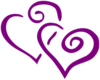 Dark Purple Heart Wedding Clip Art