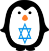 Penguin With Jewish Star Clip Art