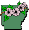 Arkansas Map And Flower Clip Art