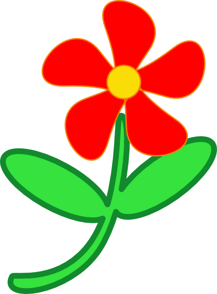 Red Flower Cute Clip Art at Clker.com - vector clip art online, royalty