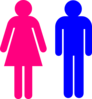 Boy And Girl Stick Figure - Red Clip Art