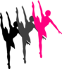 Triple Ballet Dancer Silhouette Clip Art