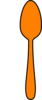 Orange Spoon, Oulined Clip Art
