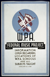 W.p.a. Federal Music Project Information Given Regarding Locations Of W.p.a. Schools And All Subjects Taught Image