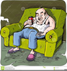 Lazy Man Clipart Image