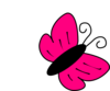 Pink & Black Butterfly Clip Art