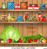 Food Shelf Clipart Image
