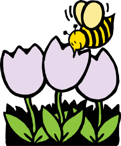 Bee And Flowers Clip Art