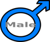 Blue Male Symbol  Clip Art