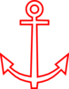 Anchor Red Outline Clip Art