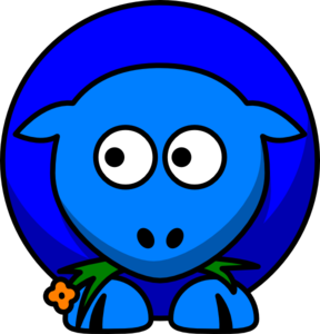 Sheep Blue Two Toned Looking To The Left Clip Art