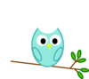 Mint Owl Clip Art
