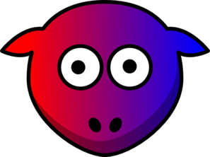 Sheep Red Purple Blue Toned Looking Straight Clip Art
