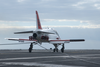 A T-45c Goshawk Assigned To The  Eagles  Of Training Squadron Seven (vt-7) Makes An Arrested Landing On The Flight Deck Aboard Uss Harry S. Truman (cvn 75). Image