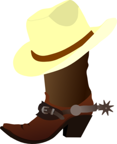 White Cowboy Hat And Boots Clip Art