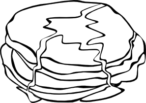 Pan Cakes (b And W) Clip Art