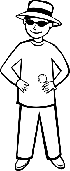 Spy Kid Standing Outline Clip Art at Clker.com - vector clip art online