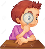 Boy With Magnifying Glass Clipart Image