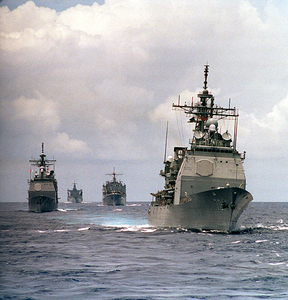 U.s. Navy Ships At Sea Image