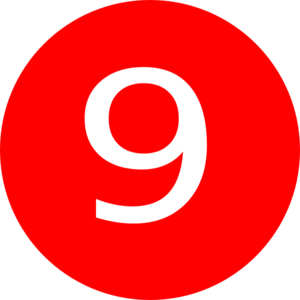 Number 9 Red Background Clip Art