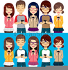People Cell Phones Clipart Image