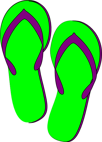Green-purple-flip-flops Clip Art at Clker.com - vector clip art online ...