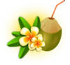 Tropical Flower With Coconut Drink Clip Art