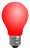Light Bulb Full-red W/o Fillament Clip Art