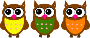 Triple Owls Clip Art