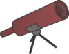 Simple Braun Cartoony Telescope Clip Art